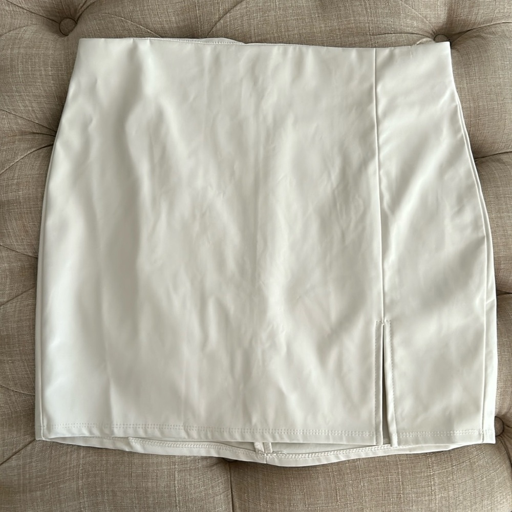 White mini skirt